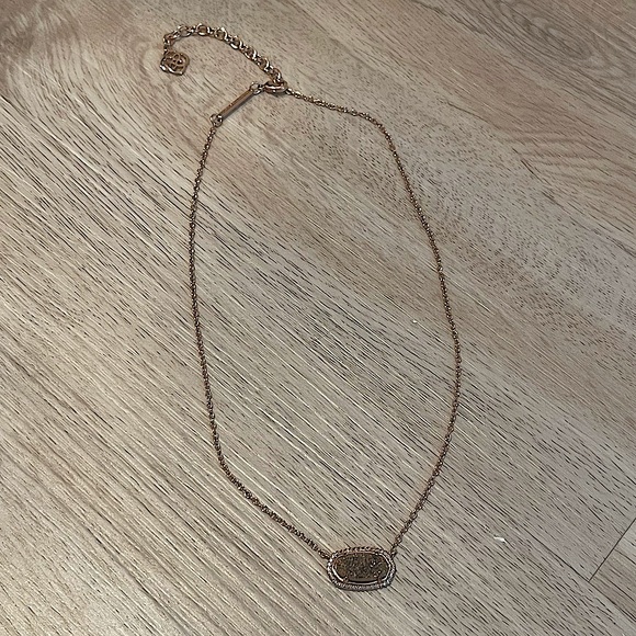Kendra Scott Rose Gold Drusy Necklace with Crystal Frame - Picture 1 of 2